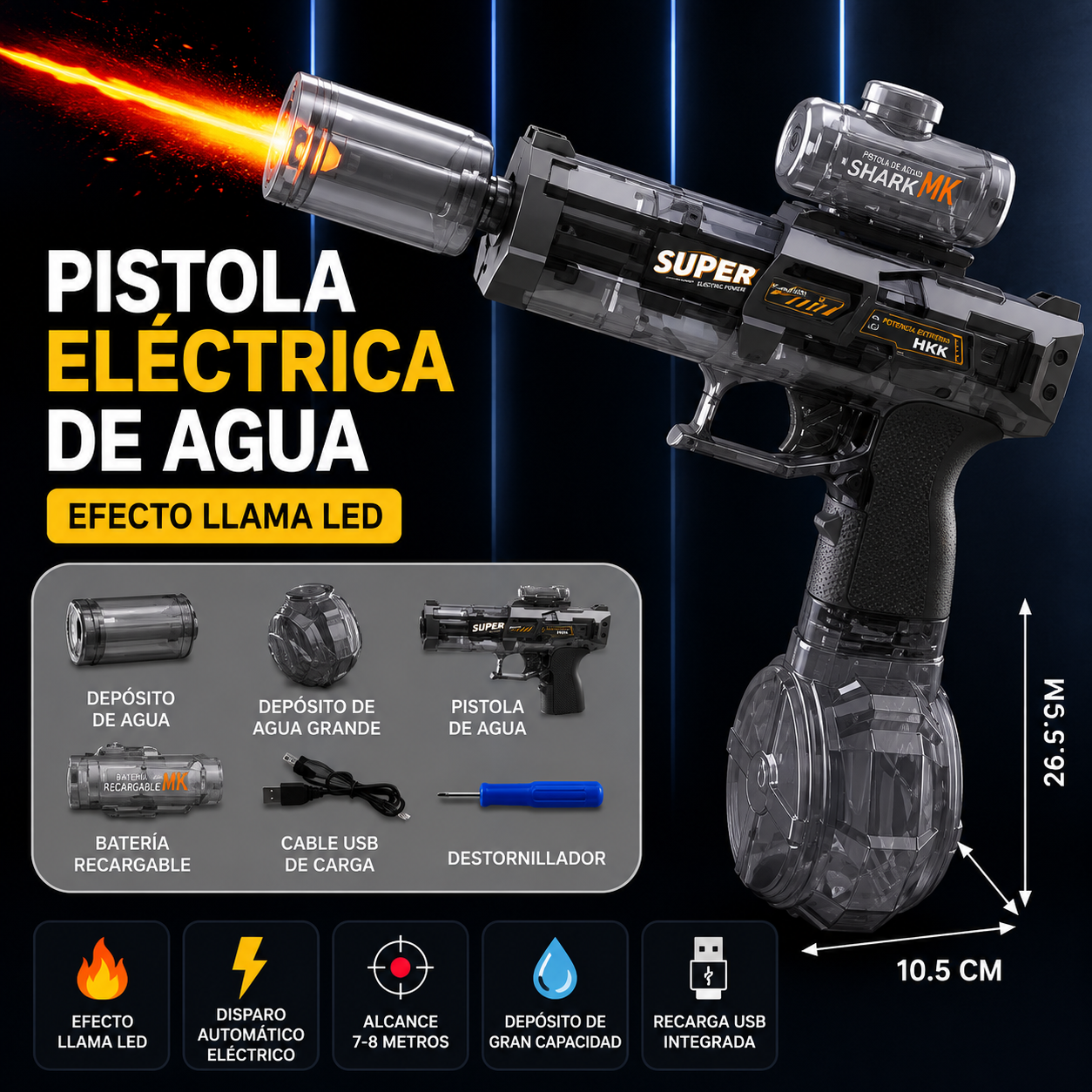 AquaStrike | Pistola de Agua Eléctrica Automática