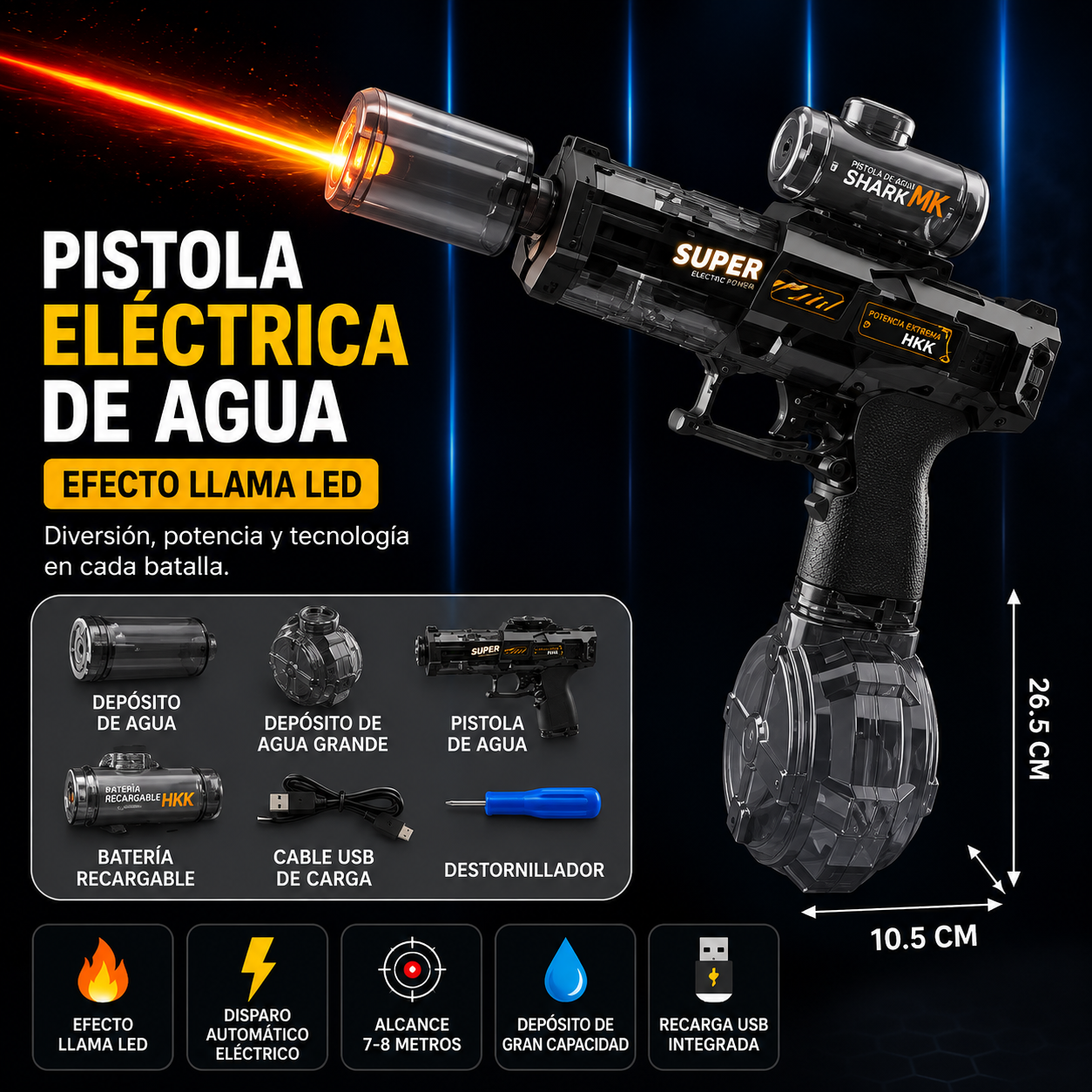 AquaStrike | Pistola de Agua Eléctrica Automática